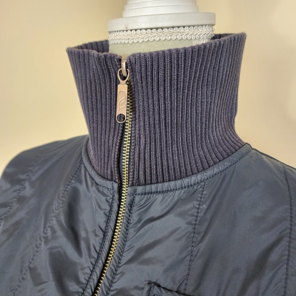 FCUK Hybrid Quilted Jacket Size Small Fleece Lined Navy Blue - Picture 6 of 14